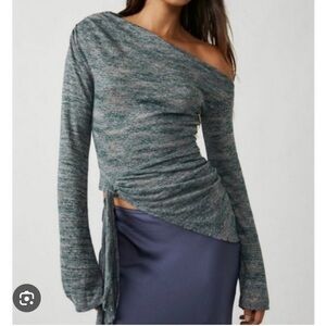 S Free People Golden Hour One Shoulder Knit Top